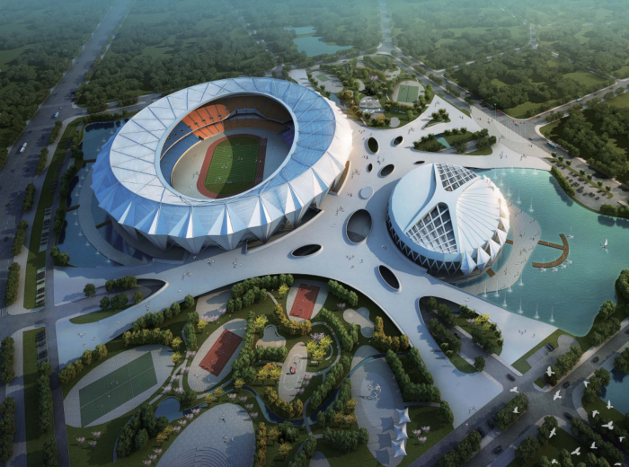 [西藏]拉萨市文化体育中心建筑设计方案文本施工图下载【ID:151668135】