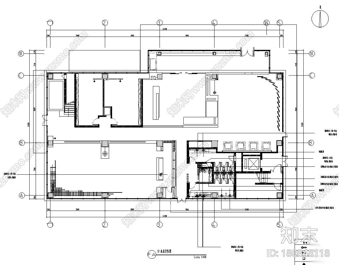 郑州永威西郡售楼部+办公装修施工图设计cad施工图下载【ID:180848118】