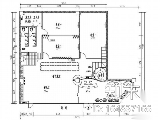 [深圳]造型活泼可爱吸引人的早教培训中心（含效果图）cad施工图下载【ID:164837166】
