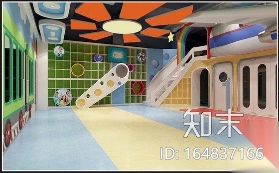 [深圳]造型活泼可爱吸引人的早教培训中心（含效果图）cad施工图下载【ID:164837166】