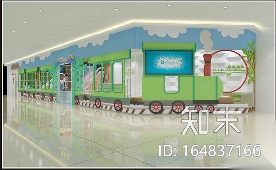 [深圳]造型活泼可爱吸引人的早教培训中心（含效果图）cad施工图下载【ID:164837166】