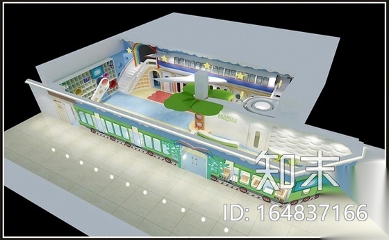 [深圳]造型活泼可爱吸引人的早教培训中心（含效果图）cad施工图下载【ID:164837166】