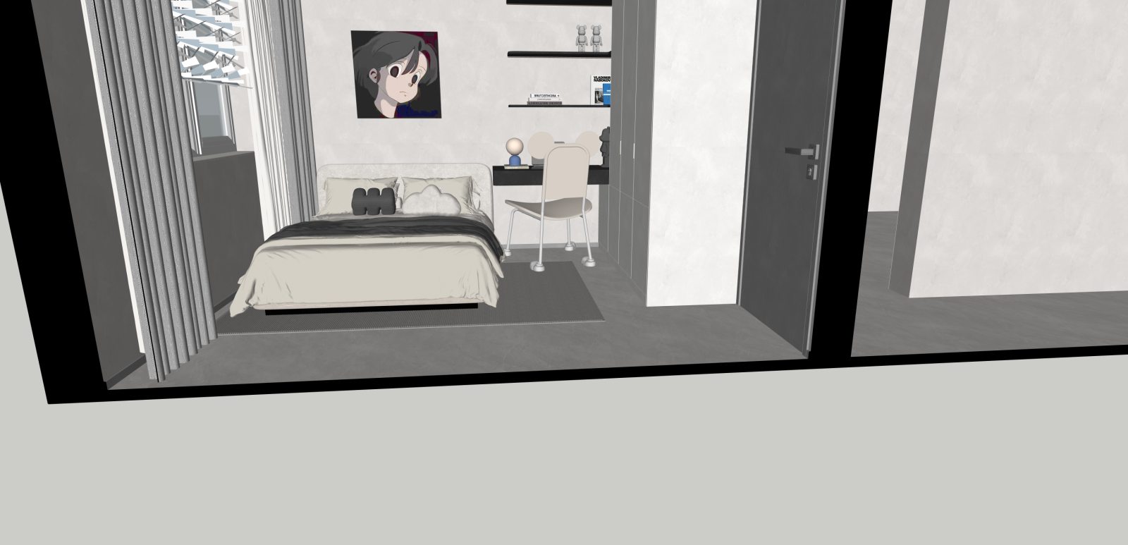 现代家居卧室SU模型下载【ID:1216025601】