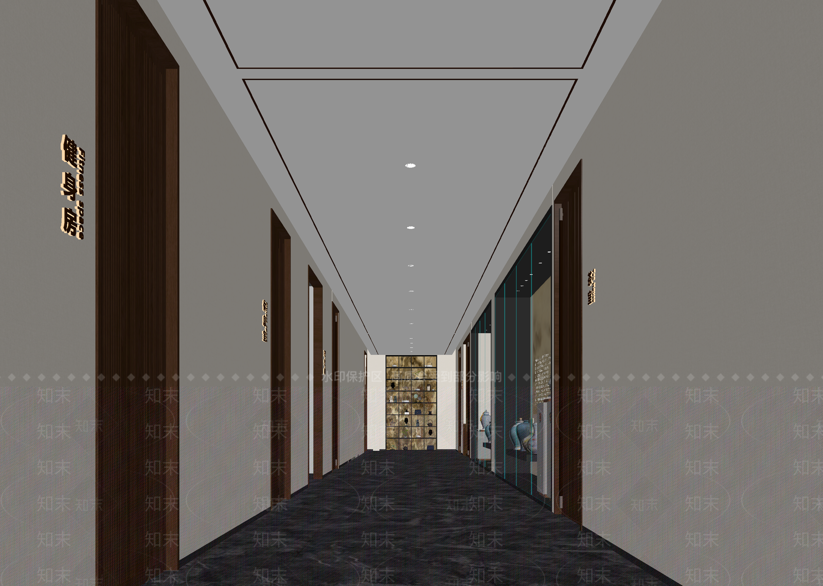 新中式走廊3D模型下载【ID:1215046301】