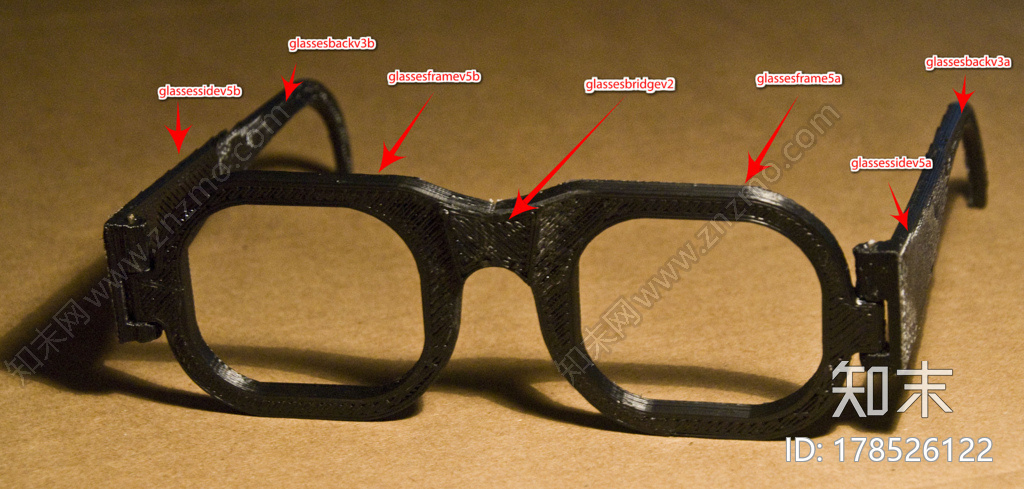 粗边框眼镜3d打印模型下载【ID:178526122】