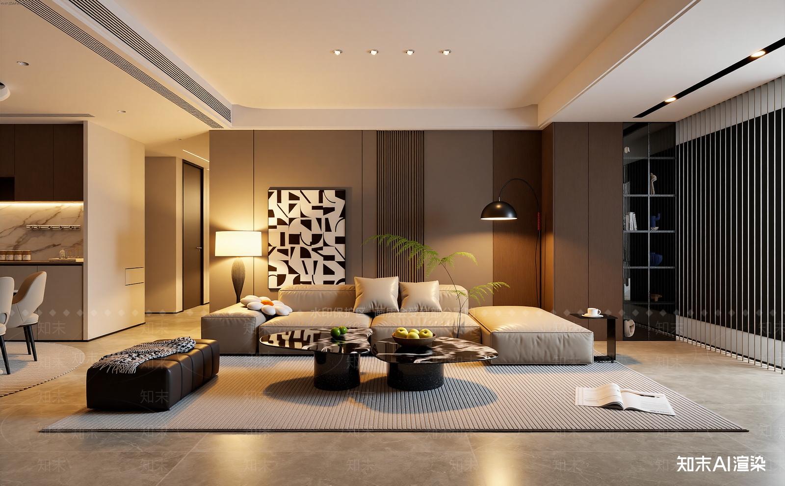 现代家居客厅3D模型下载【ID:1221735391】