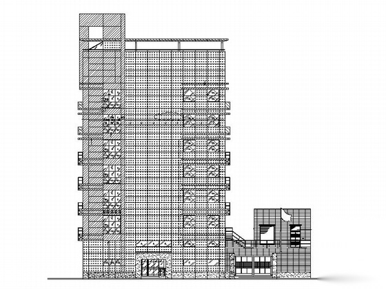 国外某医院十一层传染病大楼建筑施工图cad施工图下载【ID:166429199】