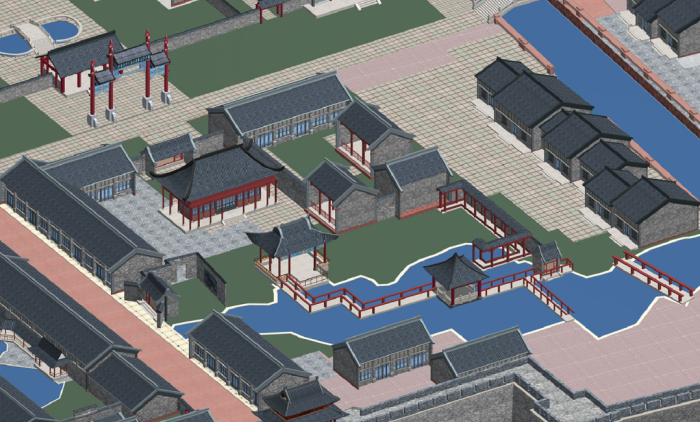 [山东]古镇庄园旅游区景观规划设计方案cad施工图下载【ID:161037192】