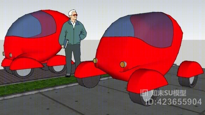 无人驾驶车：城市折叠轮和公路散布轮[基本思路草案]SU模型下载【ID:423655904】