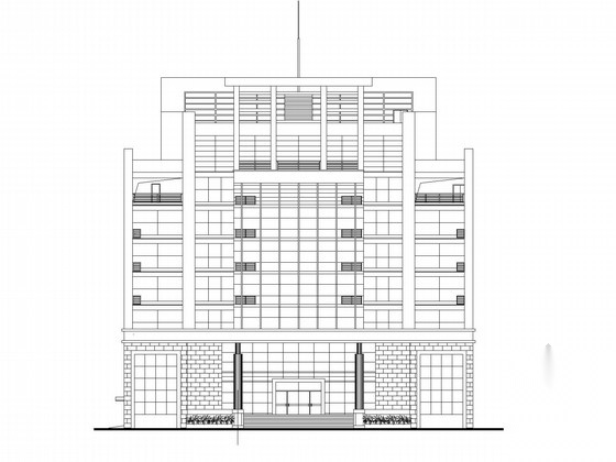 [广东]九层行政办公楼建筑施工图cad施工图下载【ID:167232149】