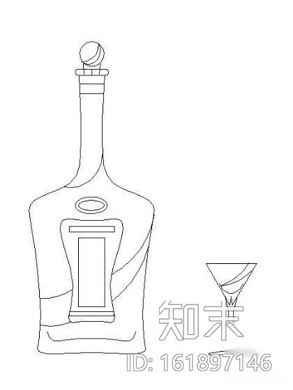 酒瓶酒杯图块集施工图下载【ID:161897146】