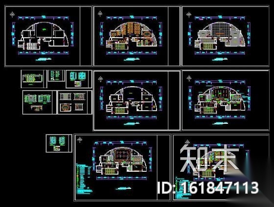 某办公室装修图cad施工图下载【ID:161847113】