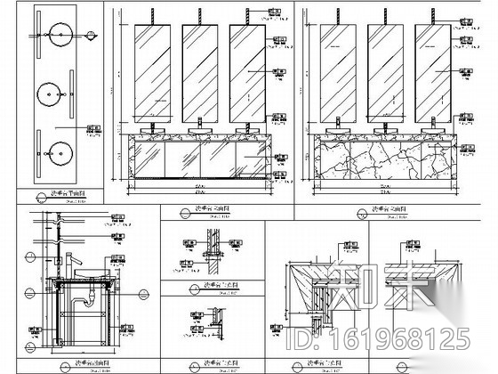 [江苏]某度假酒店主楼公共卫生间装修图cad施工图下载【ID:161968125】