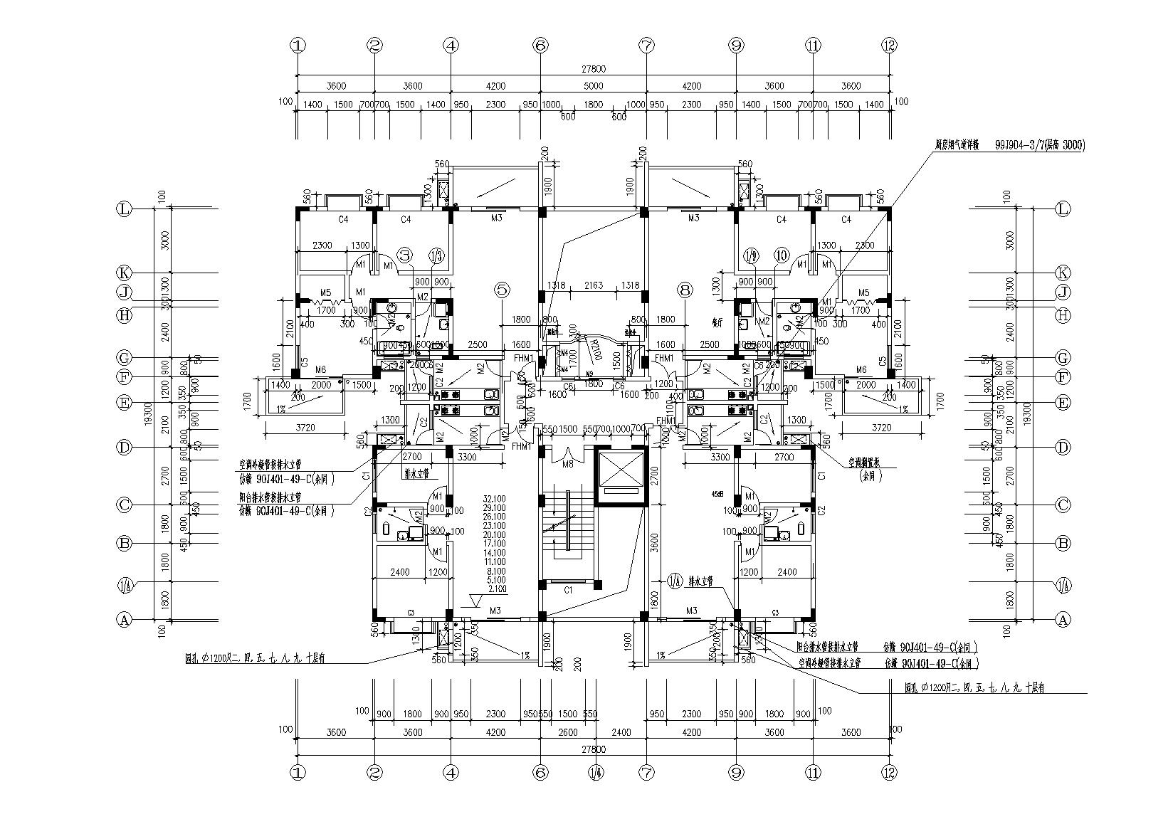 [江西]南昌星港小镇点式小高层住宅楼建筑施工图施工图下载【ID:165944107】