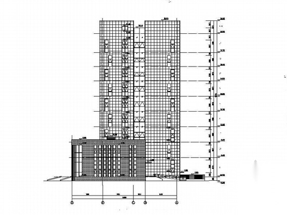 [安徽]九层石材外墙县级综合档案馆建筑施工图cad施工图下载【ID:160732184】