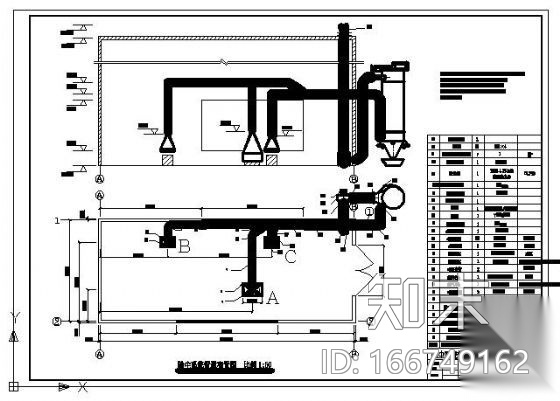除尘系统平面图cad施工图下载【ID:166749162】