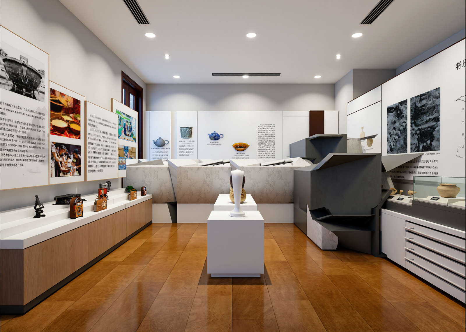 现代陶瓷展厅3D模型下载【ID:1214764921】