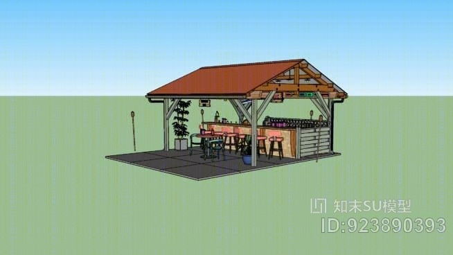 蒙大纳海啸酒吧SU模型下载【ID:923890393】