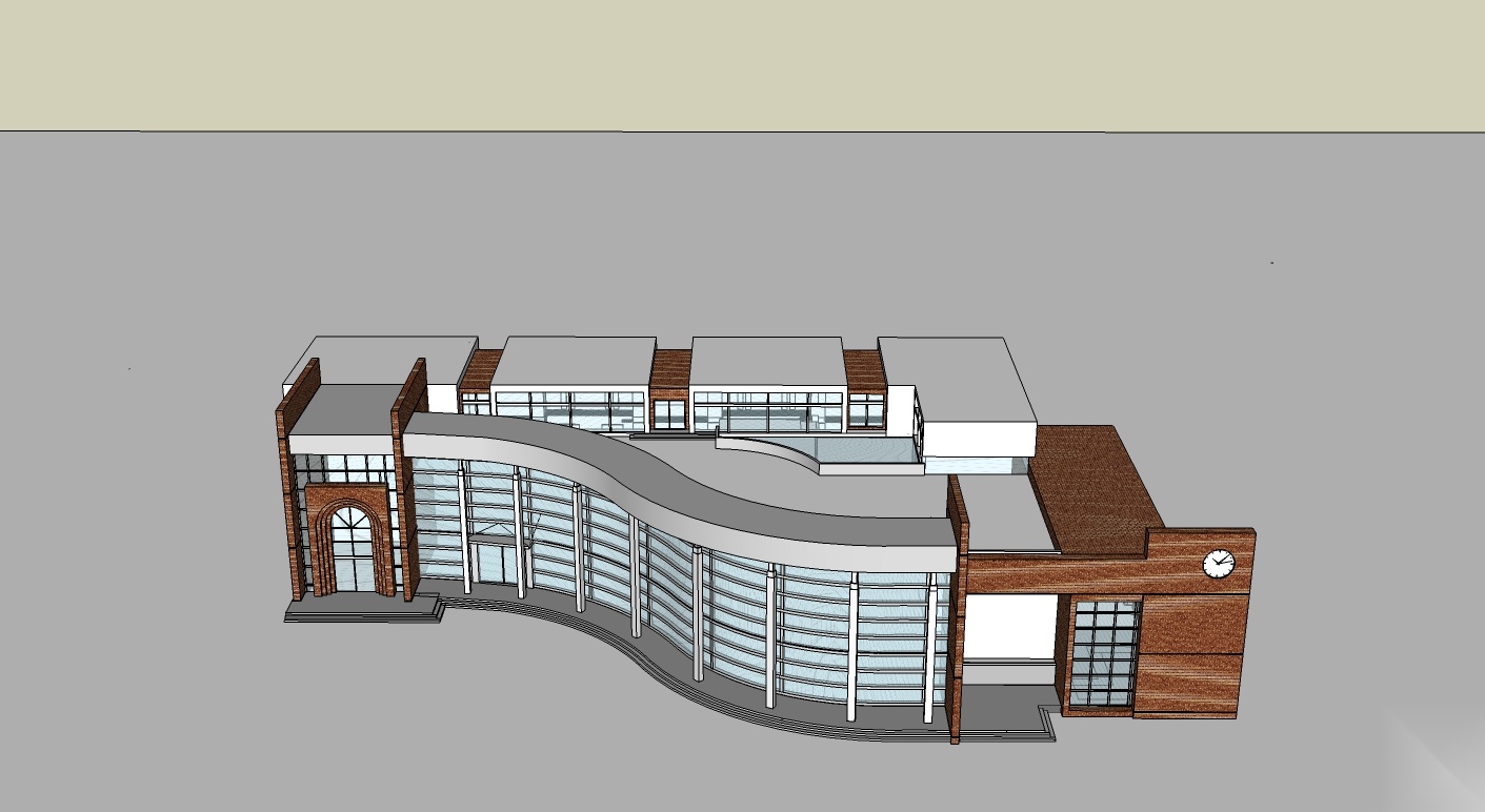 现代风格学校食堂SU精模型cad施工图下载【ID:165610144】