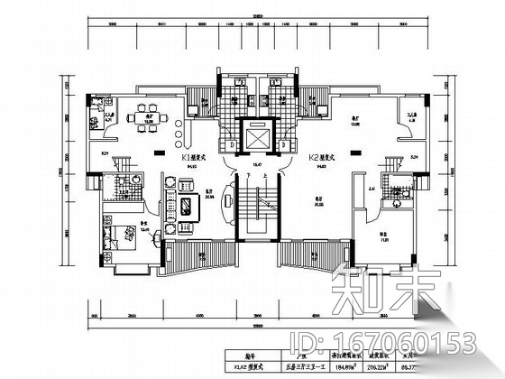 [合集]26个小高层住宅户型图（南梯、北梯）cad施工图下载【ID:167060153】