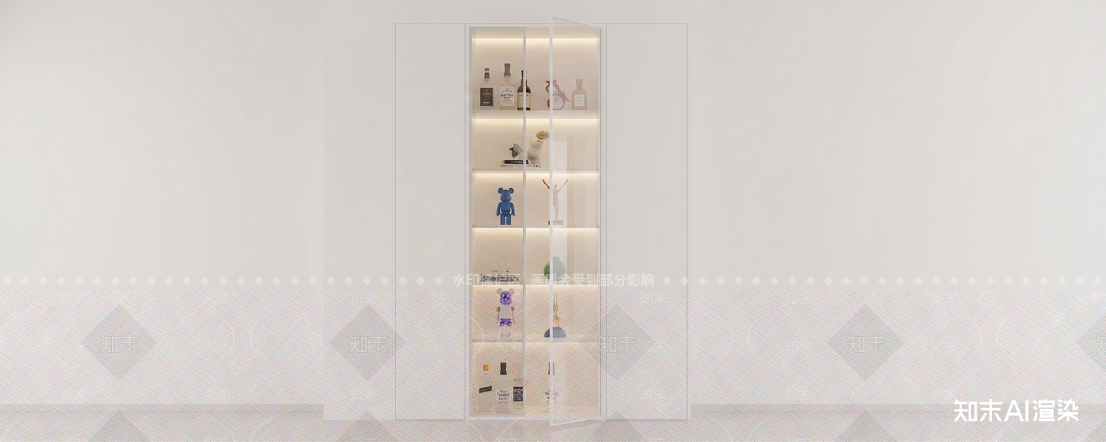 嵌入式展示柜酒柜3D模型下载【ID:1227281431】