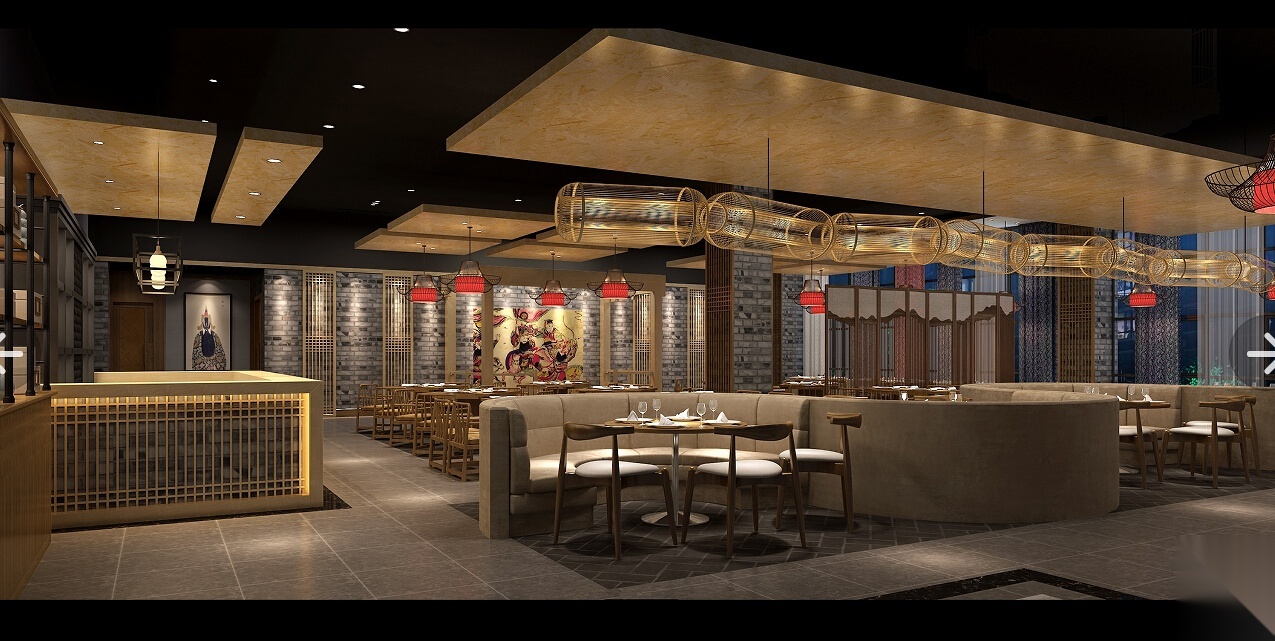 [江西]某著名品牌餐饮空间设计施工图（含效果图）cad施工图下载【ID:160707172】