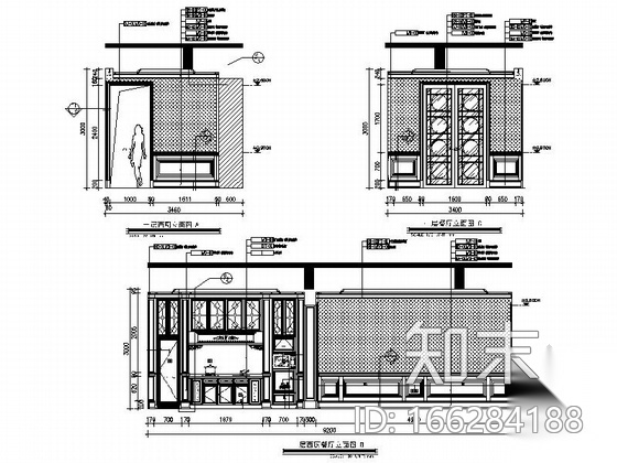 [浙江]优雅法式风格三层别墅样板间室内装修施工图（含...cad施工图下载【ID:166284188】