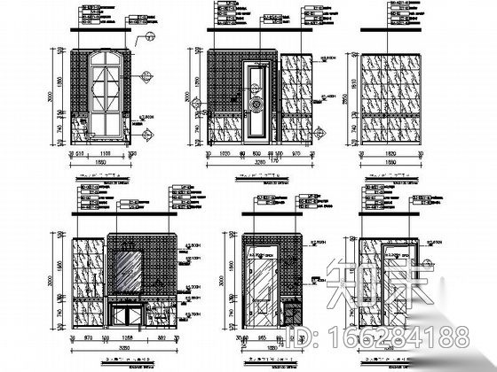 [浙江]优雅法式风格三层别墅样板间室内装修施工图（含...cad施工图下载【ID:166284188】