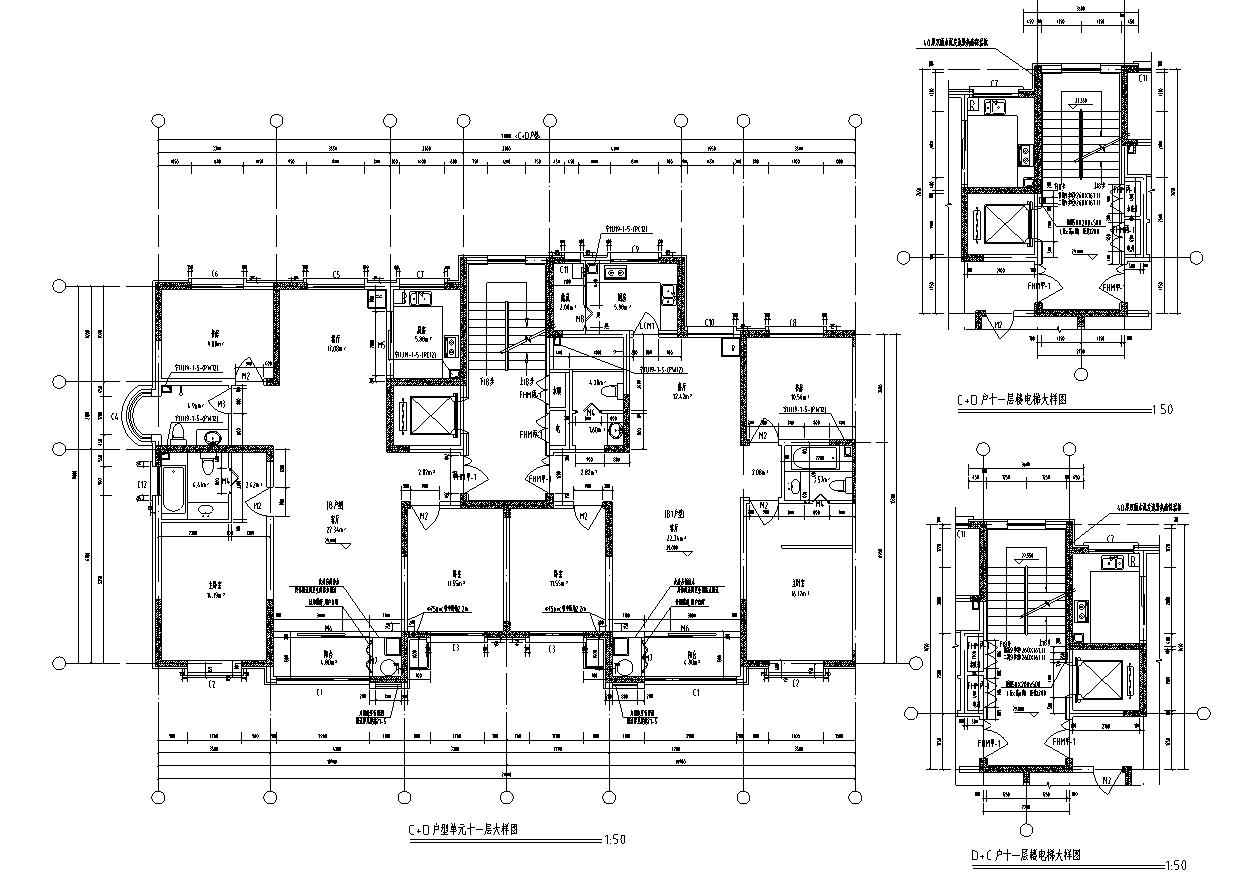 [宁夏]高层剪力墙结构住宅建筑施工图（含效果图及车库）cad施工图下载【ID:167534178】