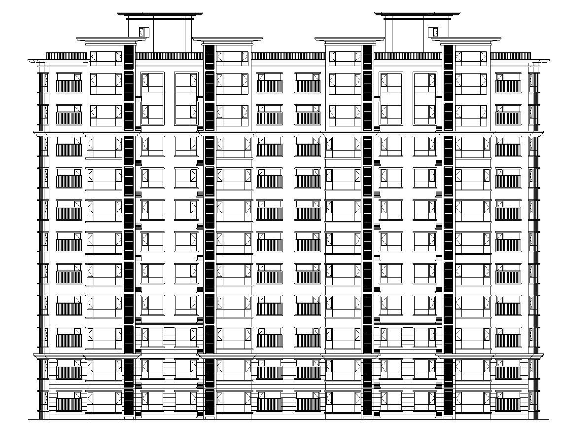 [宁夏]高层剪力墙结构住宅建筑施工图（含效果图及车库）cad施工图下载【ID:149778145】