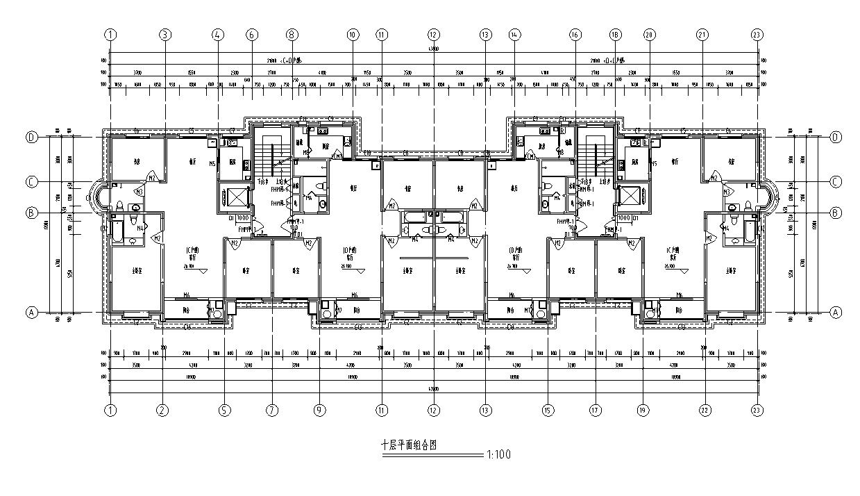 [宁夏]高层剪力墙结构住宅建筑施工图（含效果图及车库）cad施工图下载【ID:167534178】