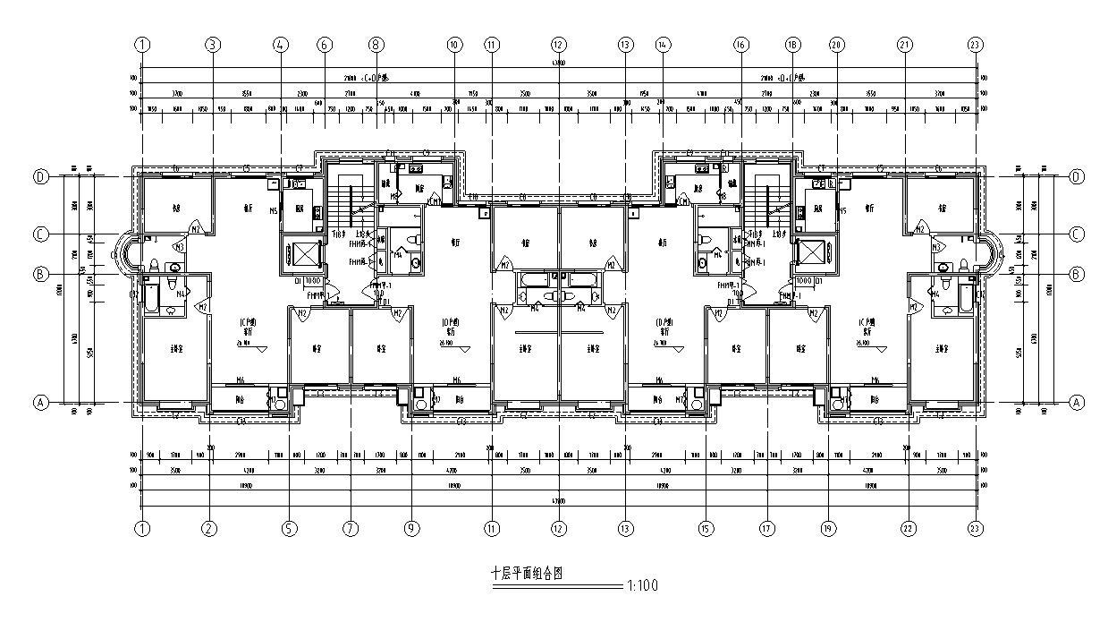 [宁夏]高层剪力墙结构住宅建筑施工图（含效果图及车库）cad施工图下载【ID:149778145】