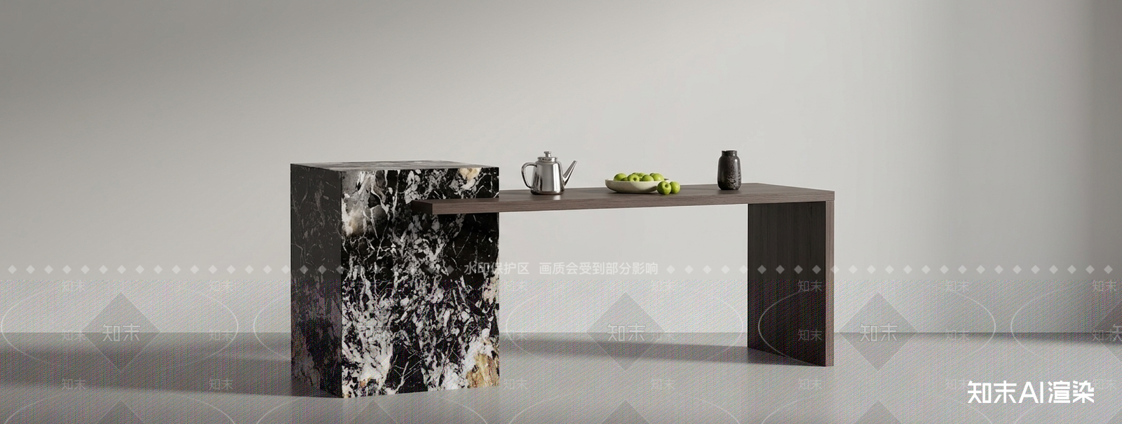 黑色大理石吧台吧台3D模型下载【ID:1227567475】