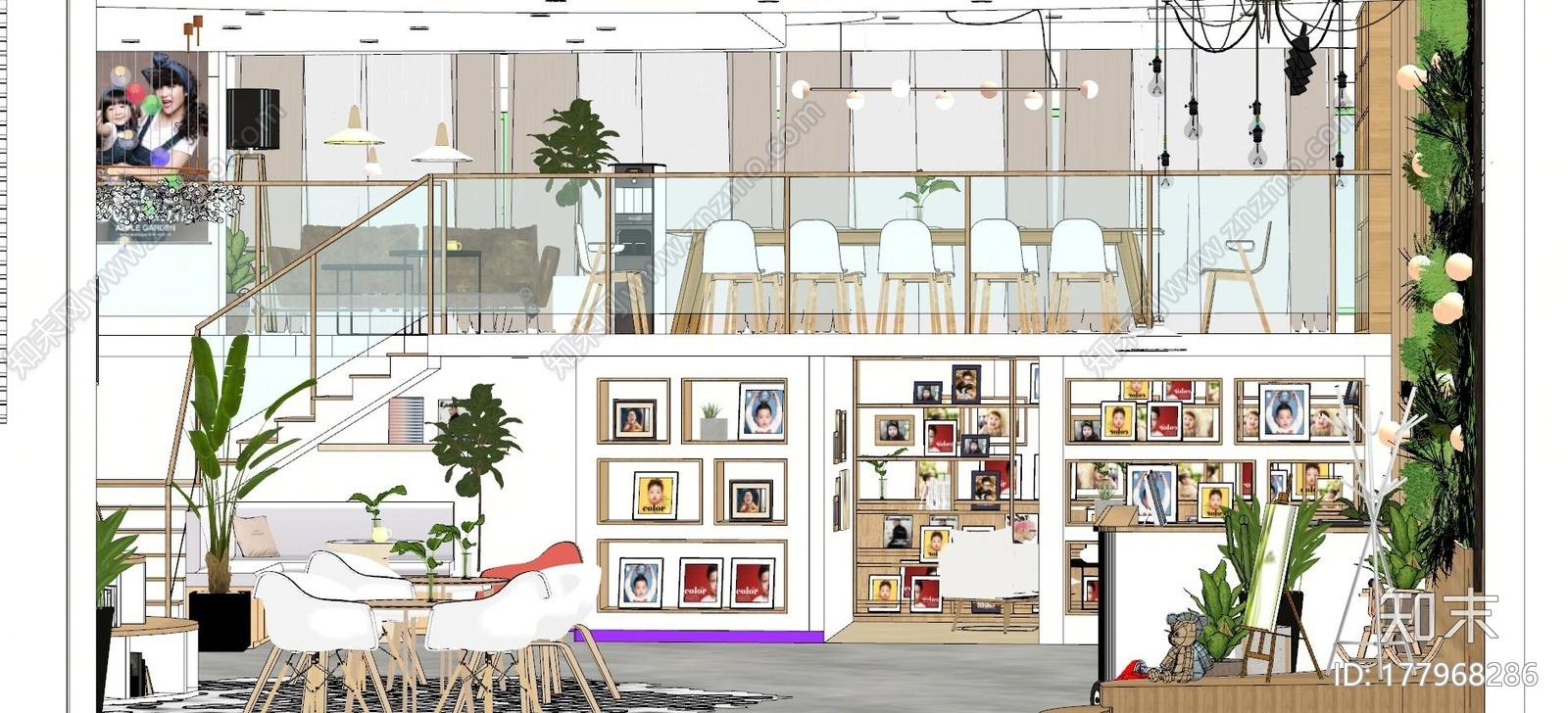北欧咖啡厅SU模型下载【ID:177968286】