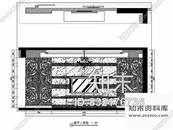 图块/节点重庆某欧式四居室电视墙立面图cad施工图下载【ID:832176736】