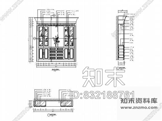 图块/节点奢华欧式餐厅酒柜1立面详图施工图下载【ID:832188761】