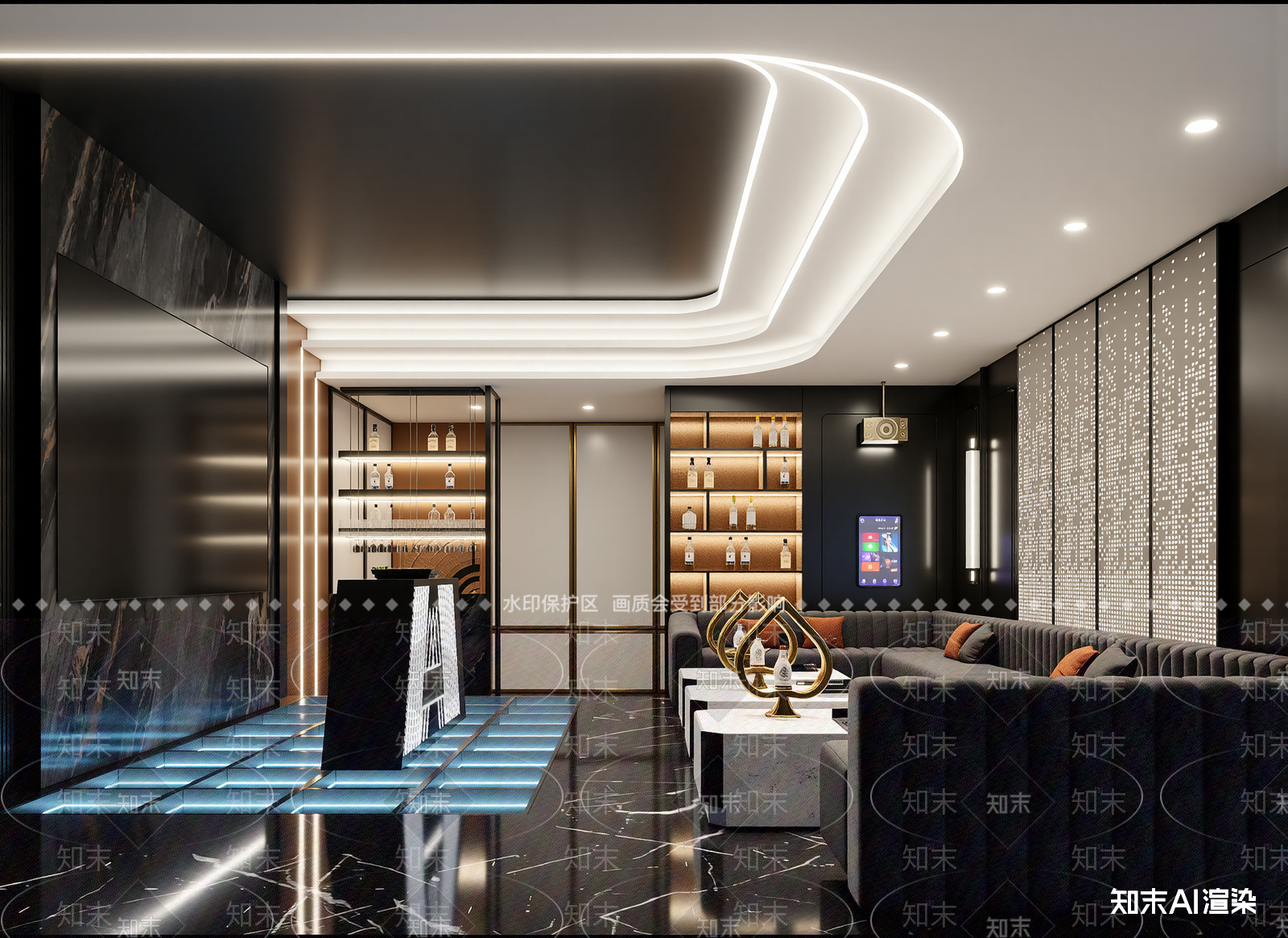 轻奢酒吧3D模型下载【ID:1215012983】