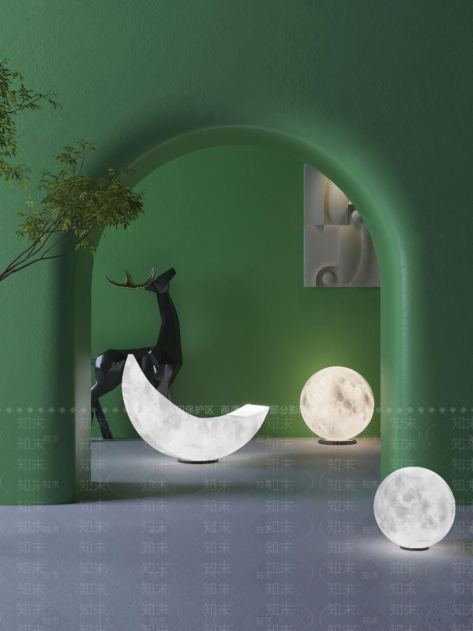 现代月牙灯3D模型下载【ID:1126914850】