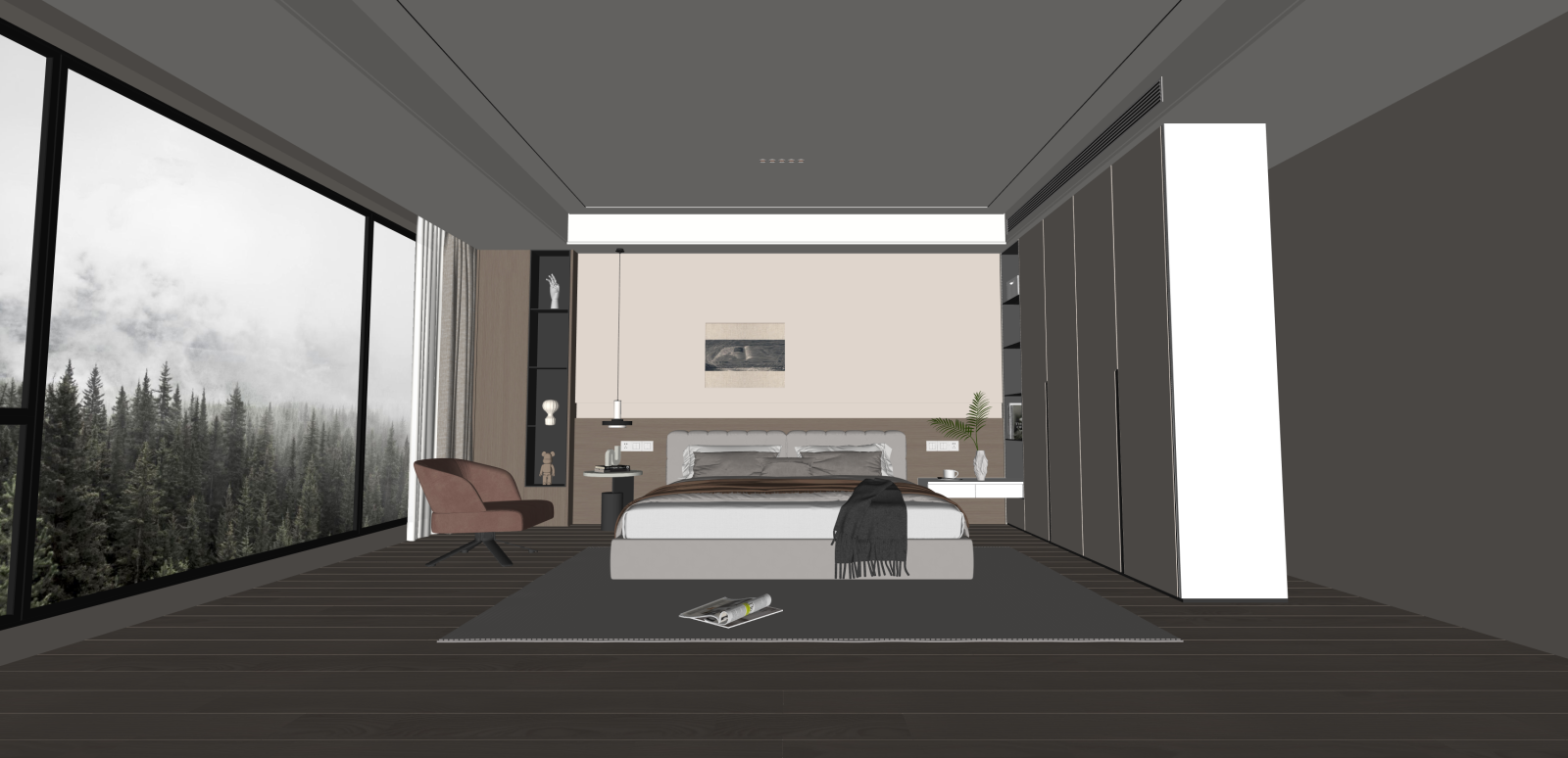 现代家居卧室SU模型下载【ID:1215983492】