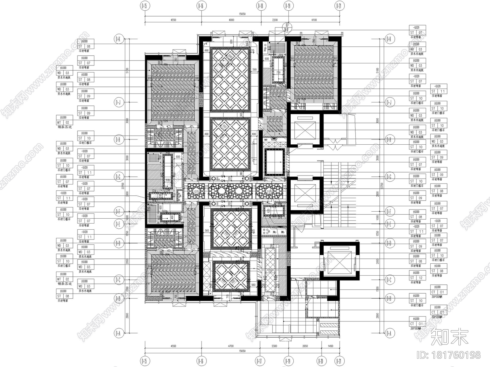 [大连]维多利亚公馆D2户型施工图+效果图cad施工图下载【ID:181760198】