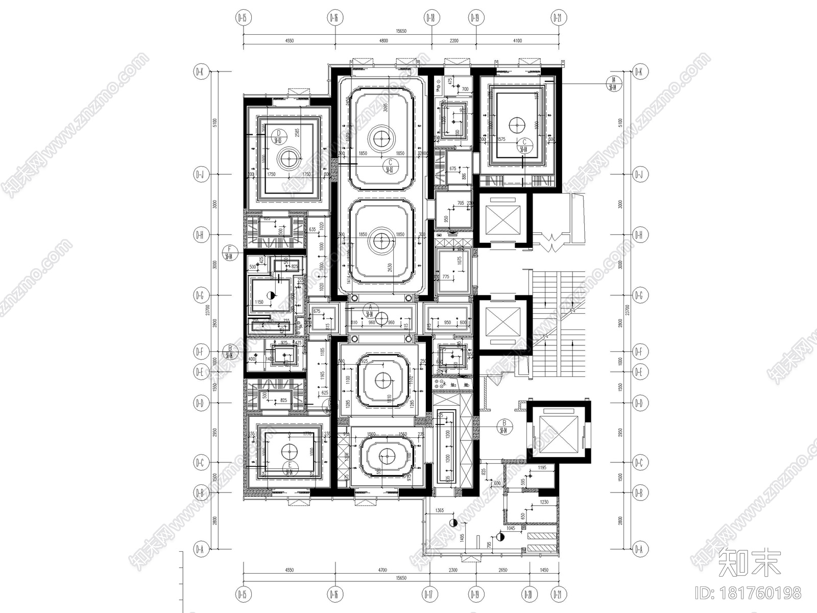 [大连]维多利亚公馆D2户型施工图+效果图cad施工图下载【ID:181760198】