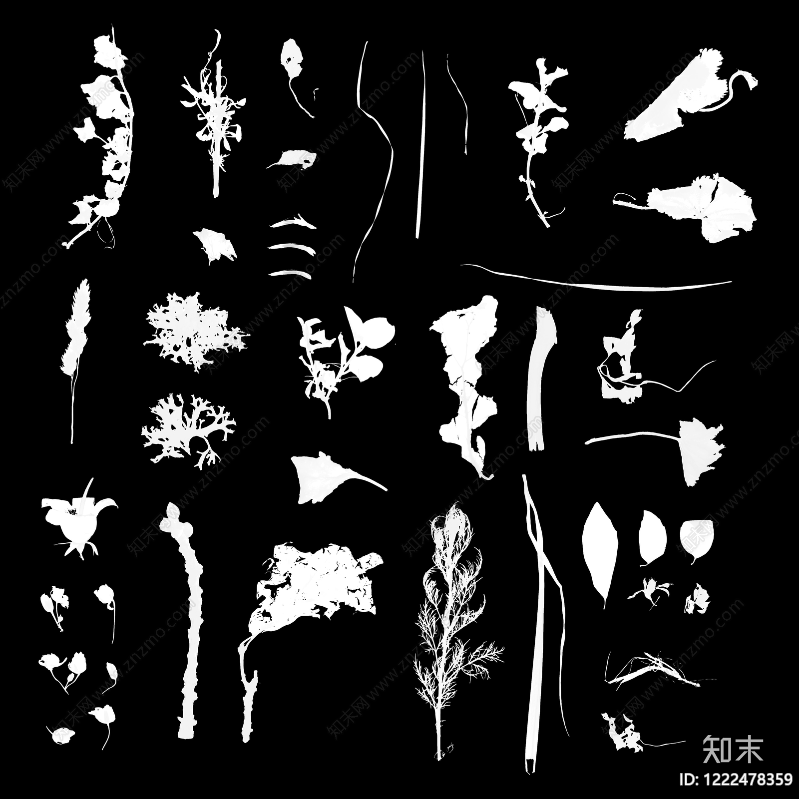黑白挂画高清贴图材质
