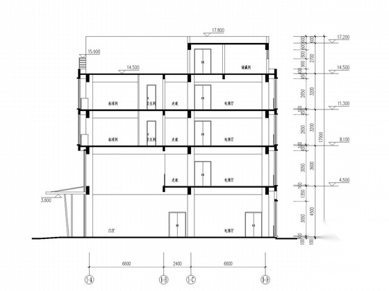 [南京]某机场四层飞行员公寓楼建筑施工图cad施工图下载【ID:167625199】