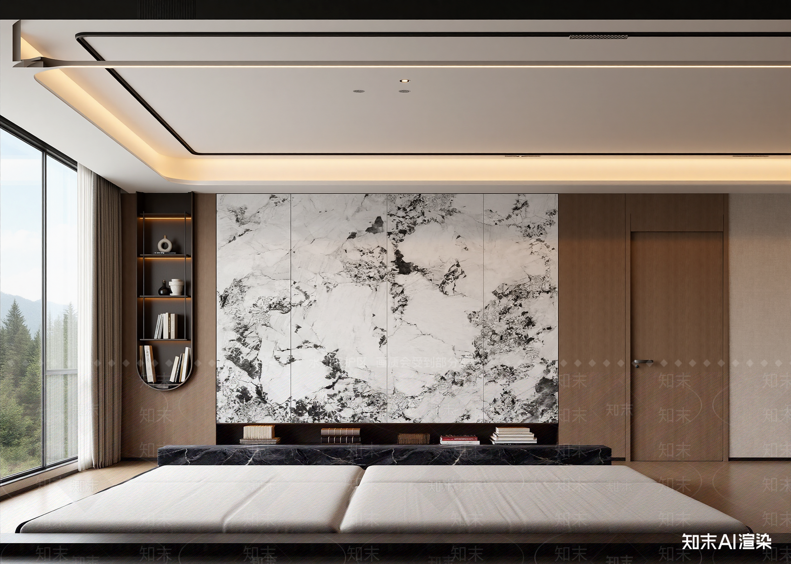 现代榻榻米卧室3D模型下载【ID:1215138187】