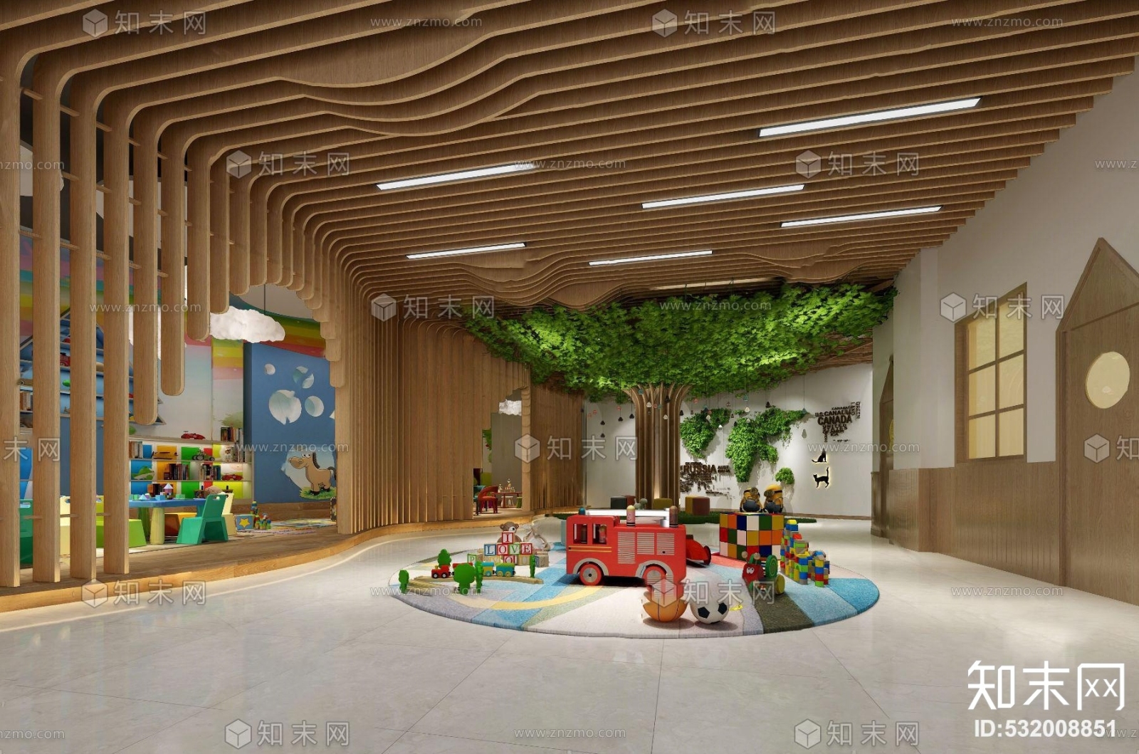 现代幼儿园娱乐区3D模型下载【ID:532008851】