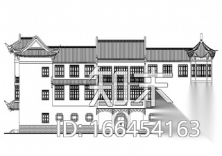 [桥梓湾]某仿古三层商城会所建筑施工图（仿古建筑）cad施工图下载【ID:166454163】