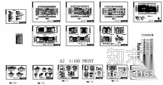 [桥梓湾]某仿古三层商城会所建筑施工图（仿古建筑）cad施工图下载【ID:166454163】