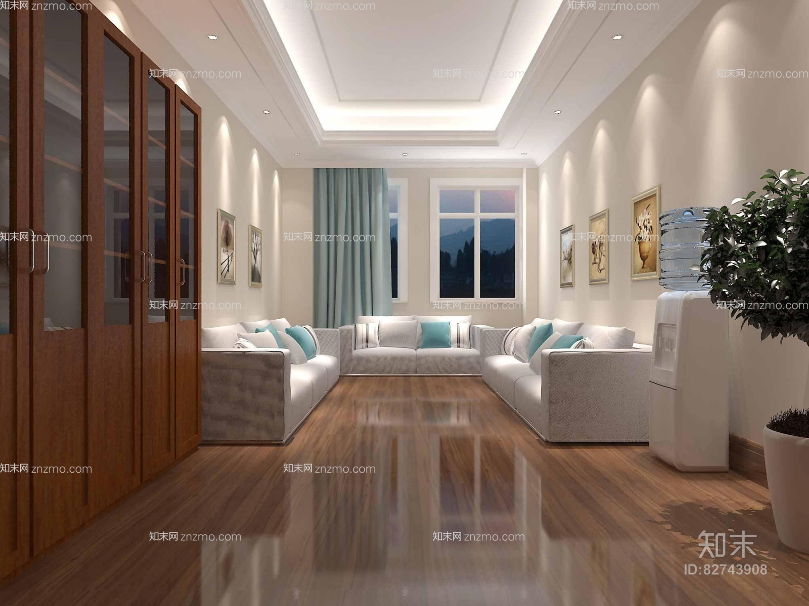 现代白色接待室3D模型下载【ID:82743908】