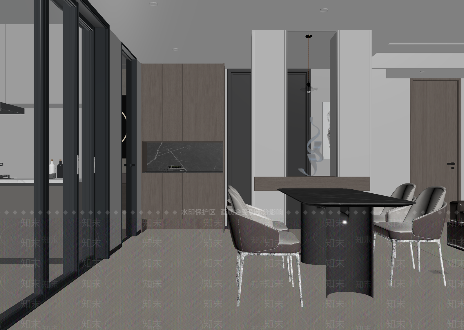 现代家居餐厅3D模型下载【ID:1215022217】