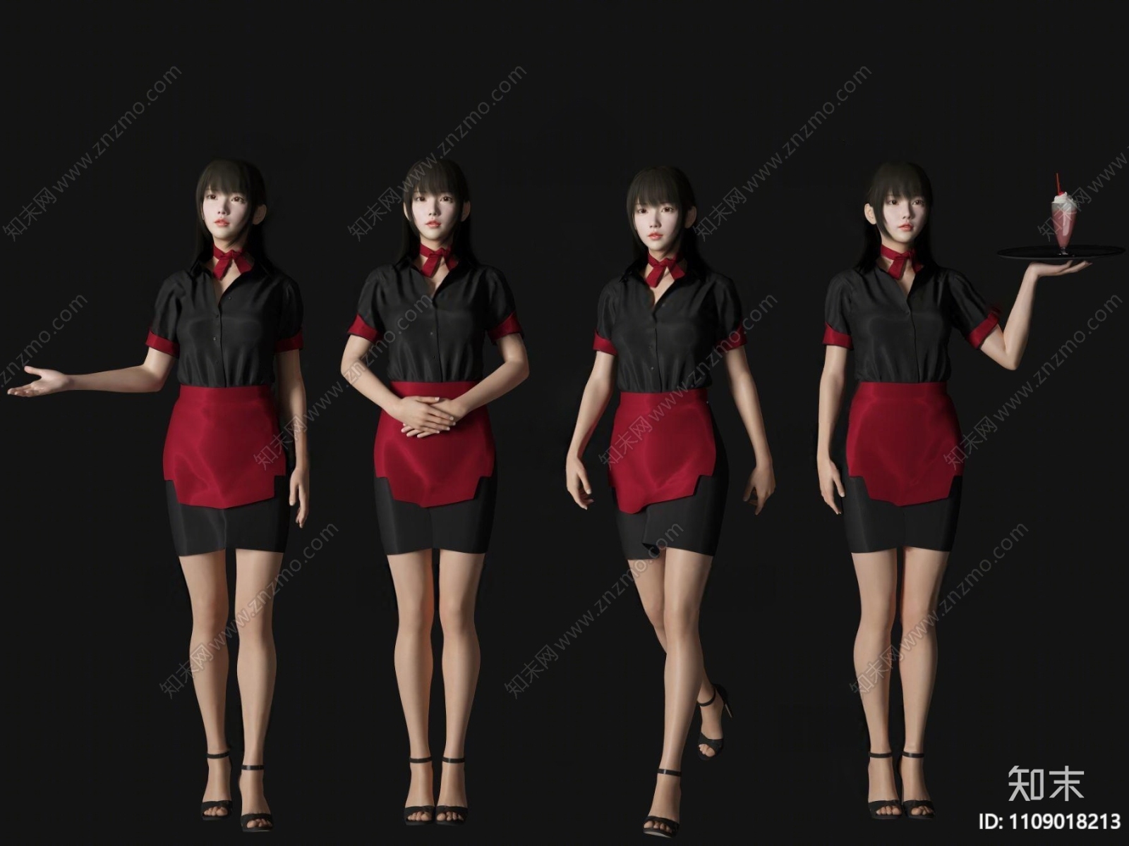 现代服务员3D模型下载【ID:1109018213】